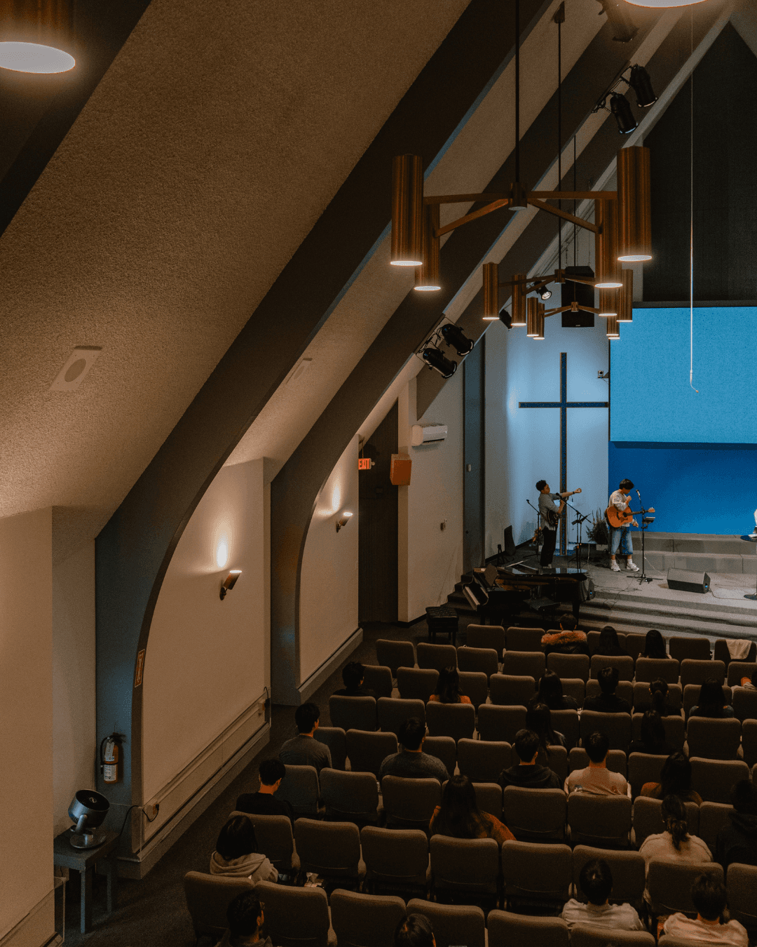Worship service from the balcony